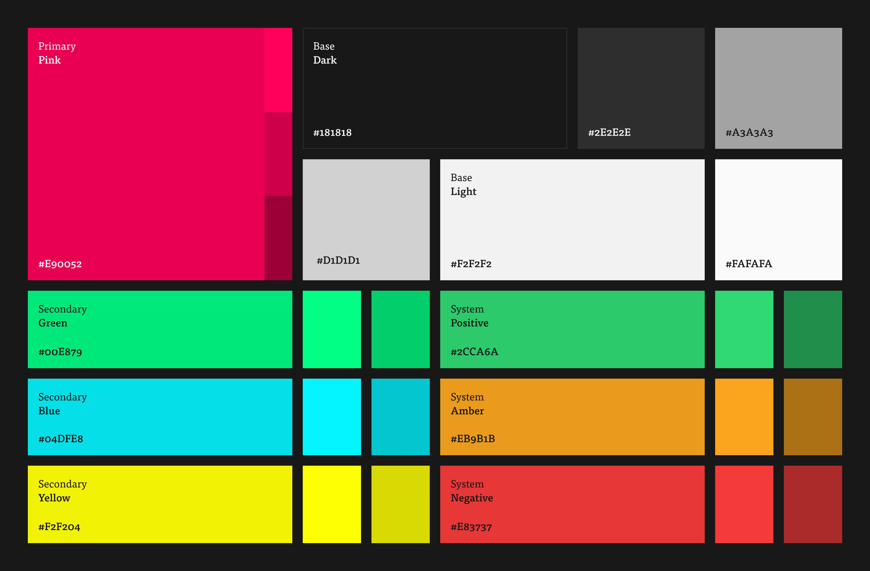 ShowCode colour palette